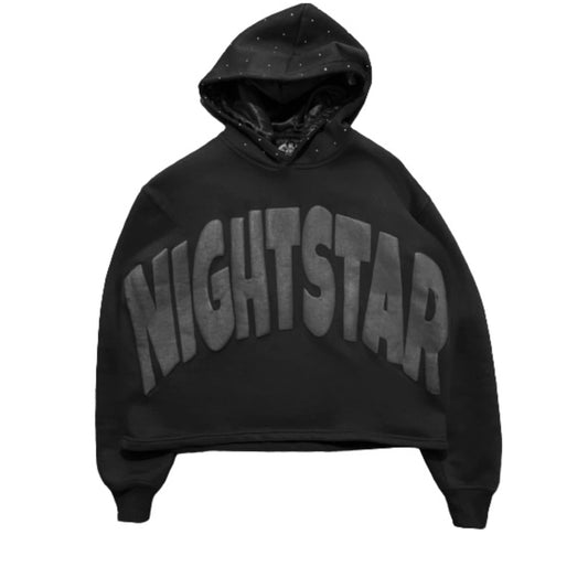 Nightstar Cropped Hoodie - Black